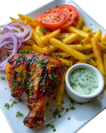 Grilled Chicken Combo Meal (chicken, fries, drink)